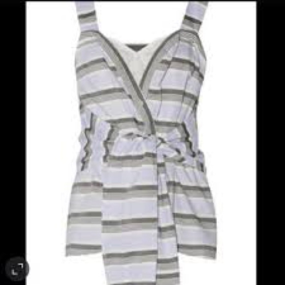 Derek Lam Gray and White Striped Kids One Piece